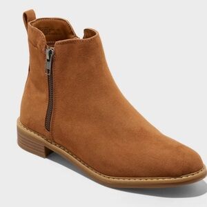 Universal Thread BRENNA Faux Suede Ankle Booties Tan Brown Cognac